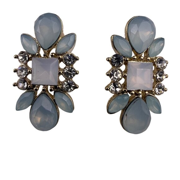 The Limited Womens Gold Tone & Blue Statement Stud Earrings - Picture 1 of 4